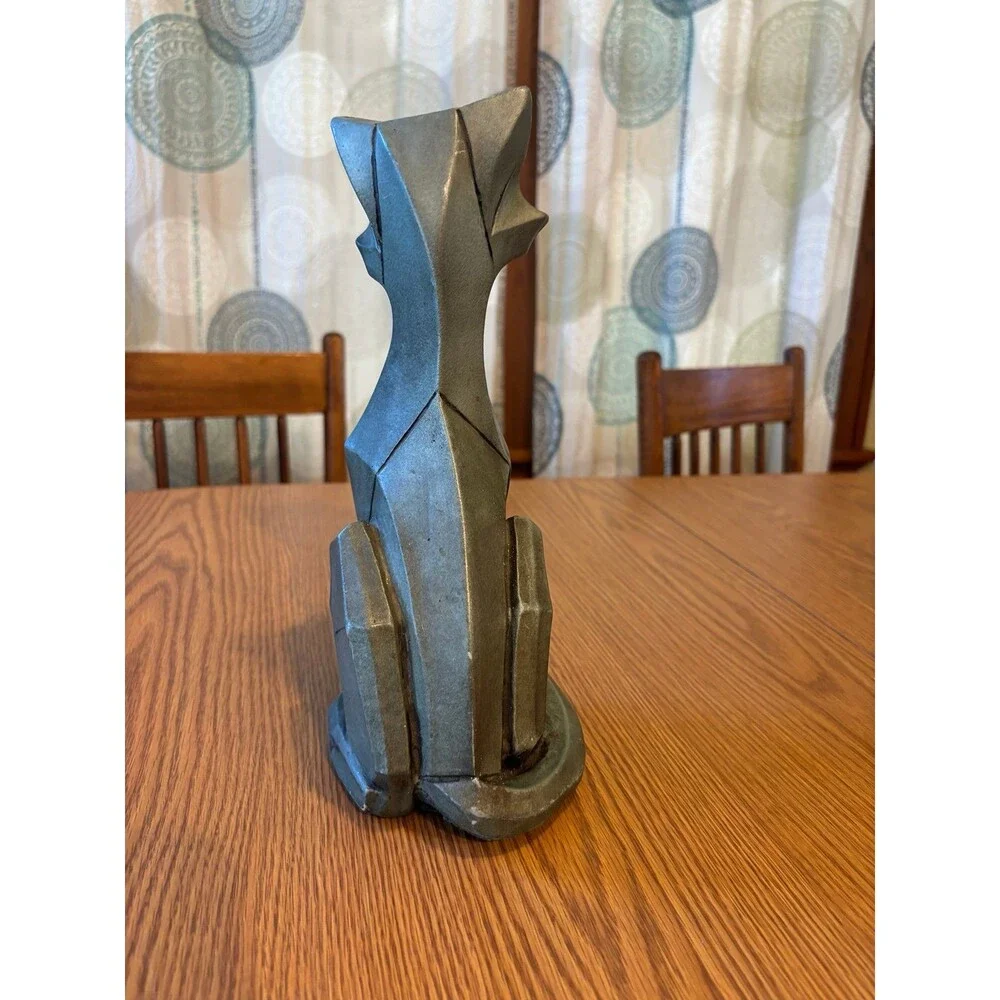 Vintage 1960s Universal Statuary Cubist Cat Mid Century Siamese Statue MCM